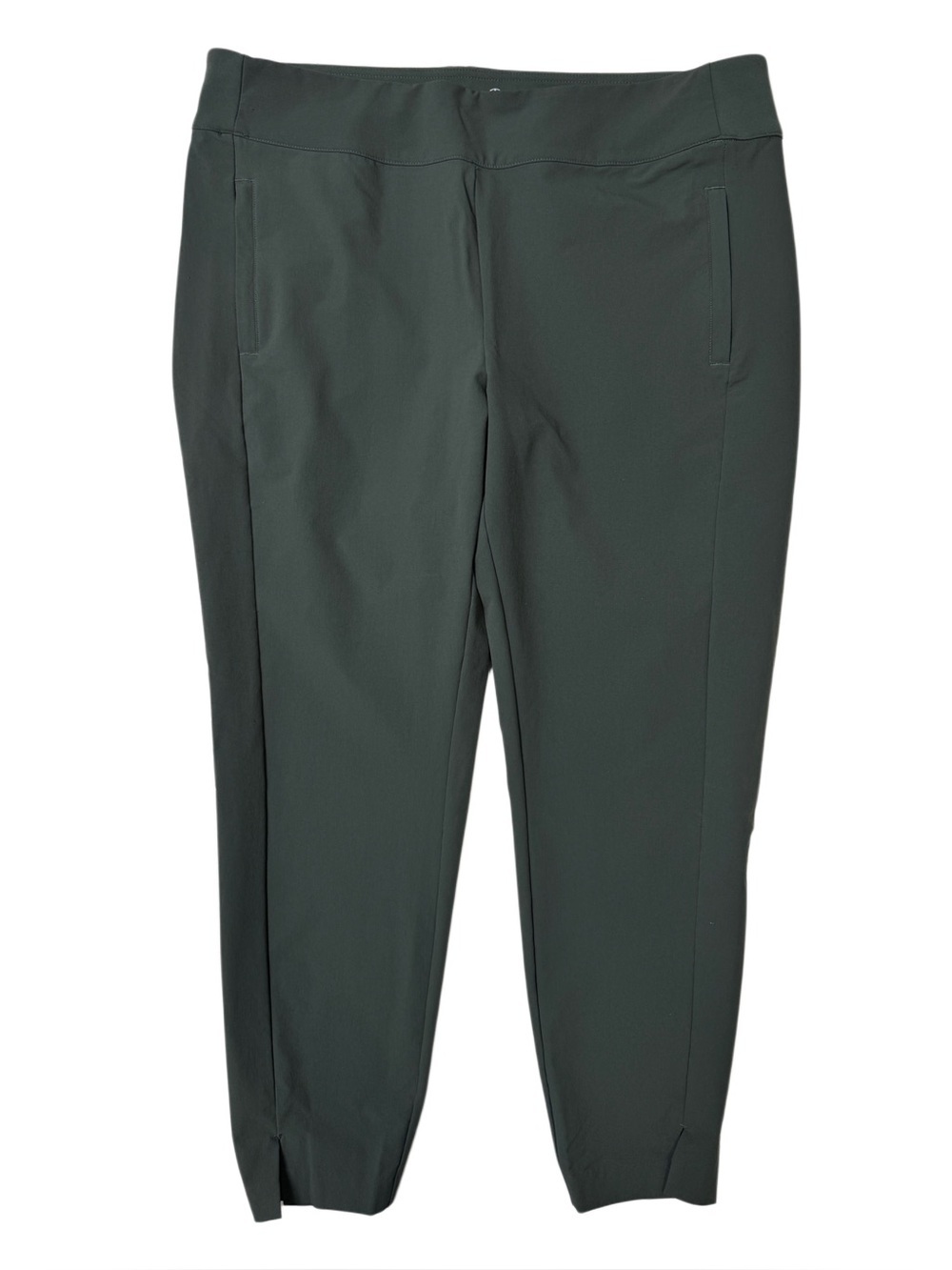 WAP4 {GAIAM} Green High Rise Travel Hiking Ripstop Tapered Straight Leg Pants